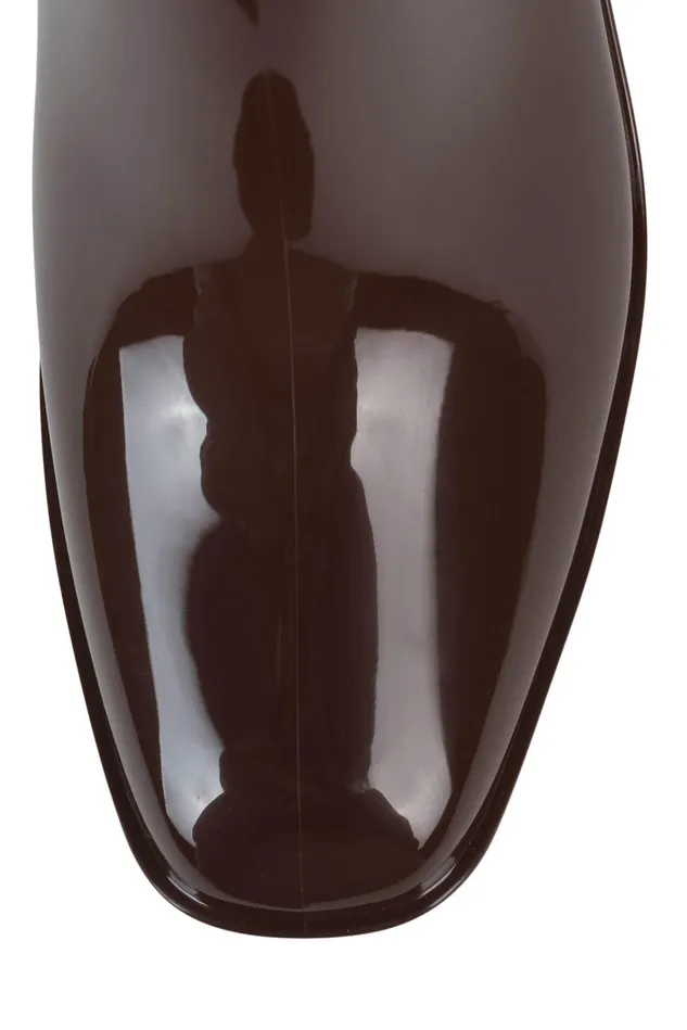 Women Jeffrey Campbell Rain Boots HURRICANE2 Brown Shiny