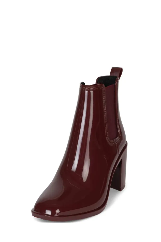 Women Jeffrey Campbell Rain Boots HURRICANE2 Brown Shiny