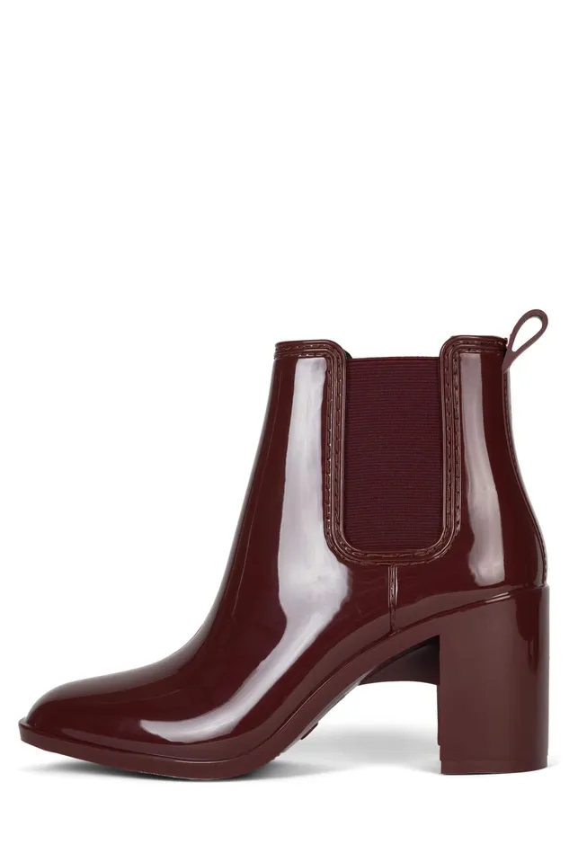 Women Jeffrey Campbell Rain Boots HURRICANE2 Brown Shiny