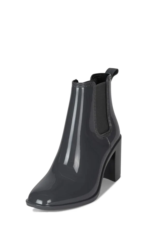Women Jeffrey Campbell Rain Boots HURRICANE2 Brown Shiny
