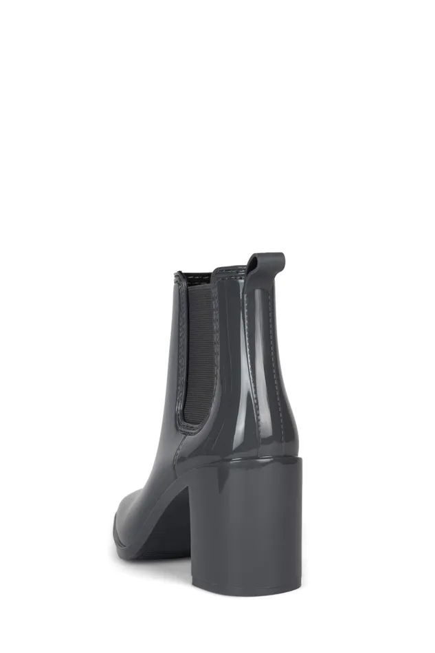 Women Jeffrey Campbell Rain Boots HURRICANE2 Brown Shiny