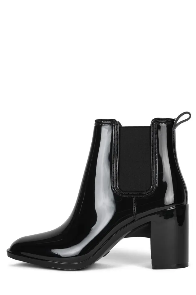 Women Jeffrey Campbell Rain Boots HURRICANE2 Brown Shiny