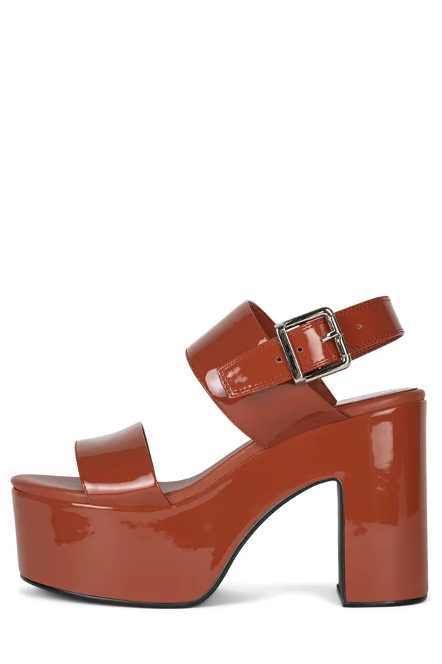 Women Jeffrey Campbell Sandal MOODY Rust Patent