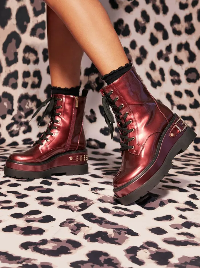 Women Jessica Simpson Boots and Booties Imelda Combat Boot In Oxblood