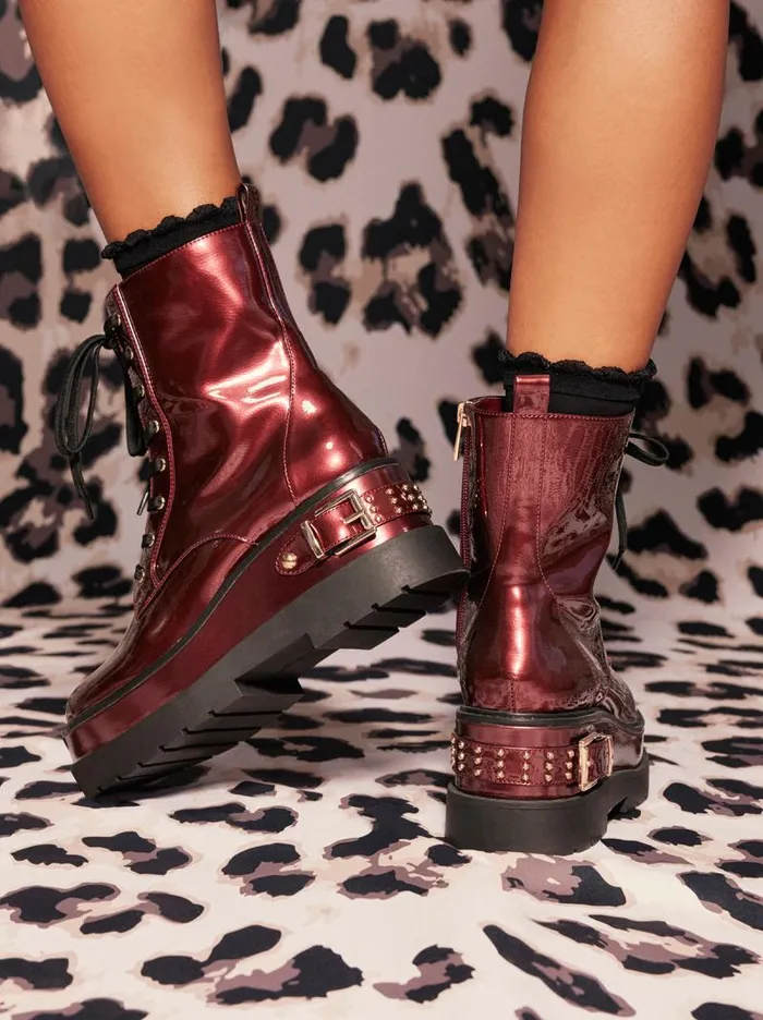Women Jessica Simpson Boots and Booties Imelda Combat Boot In Oxblood