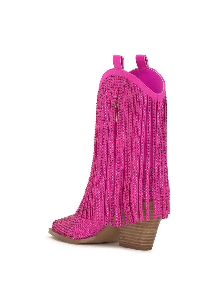 Women Jessica Simpson Boots and Booties Paredisa Fringe Bootie In Valley Pink