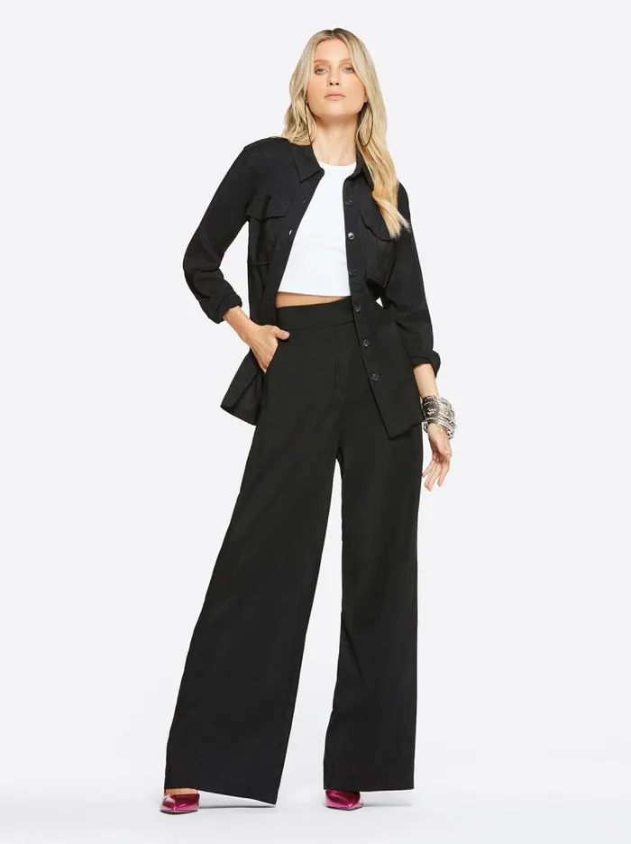 Women Jessica Simpson Bottoms Melba Wide Leg Trouser In Black