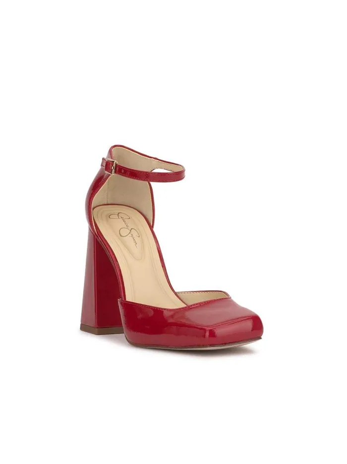Women Jessica Simpson Pumps Lollah Block Heel Pump In Red Muse