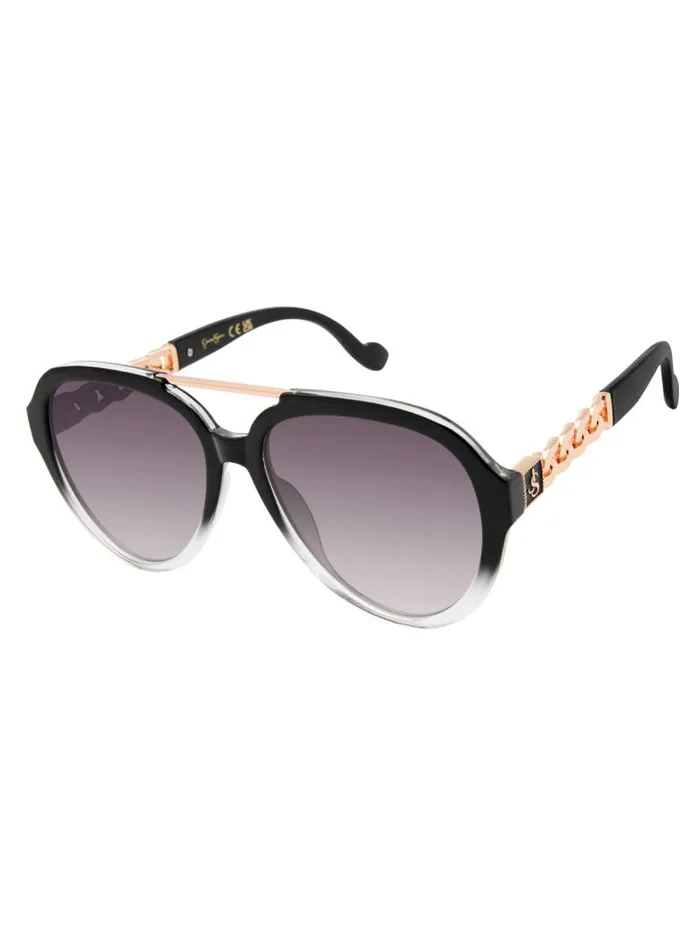 Women Jessica Simpson Sunglasses Modern Aviator Sunglasses In Black Fade