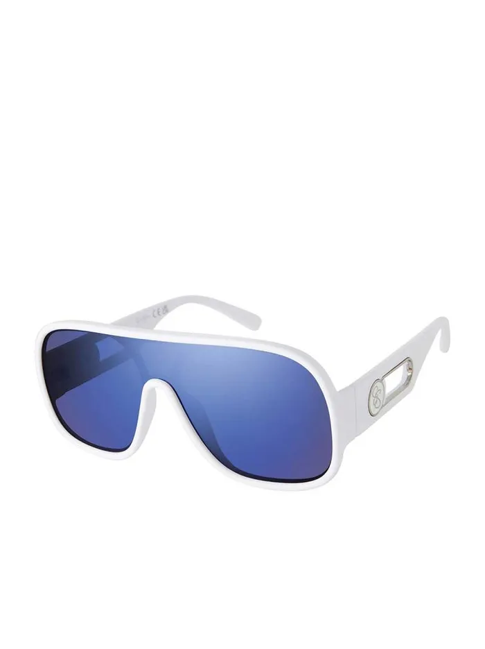 Women Jessica Simpson Sunglasses Modern Shield Aviator Sunglasses In Matte White Women Jessica Simpson Sunglasses Modern Shield Aviator Sunglasses In Matte White