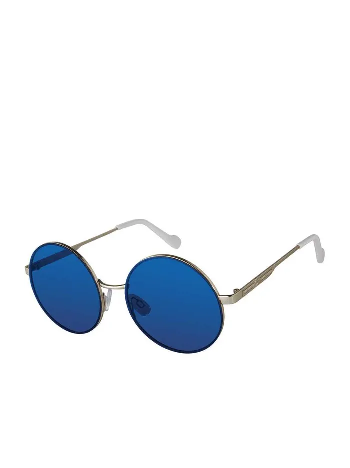 Women Jessica Simpson Sunglasses Vintage Metal Round Sunglasses In Silver and Blue Women Jessica Simpson Sunglasses Vintage Metal Round Sunglasses In Silver and Blue