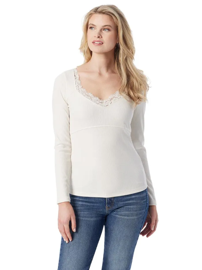 Women Jessica Simpson Tops and Tees Abbey Sweatheart Top In Gardenia