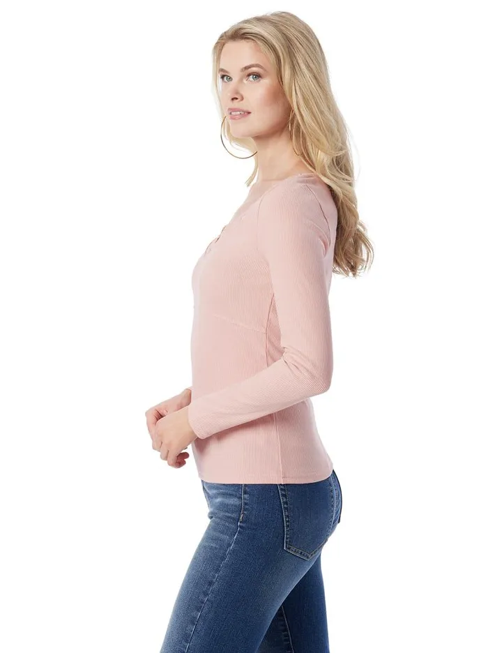 Women Jessica Simpson Tops and Tees Abbey Sweatheart Top In Silver Pink