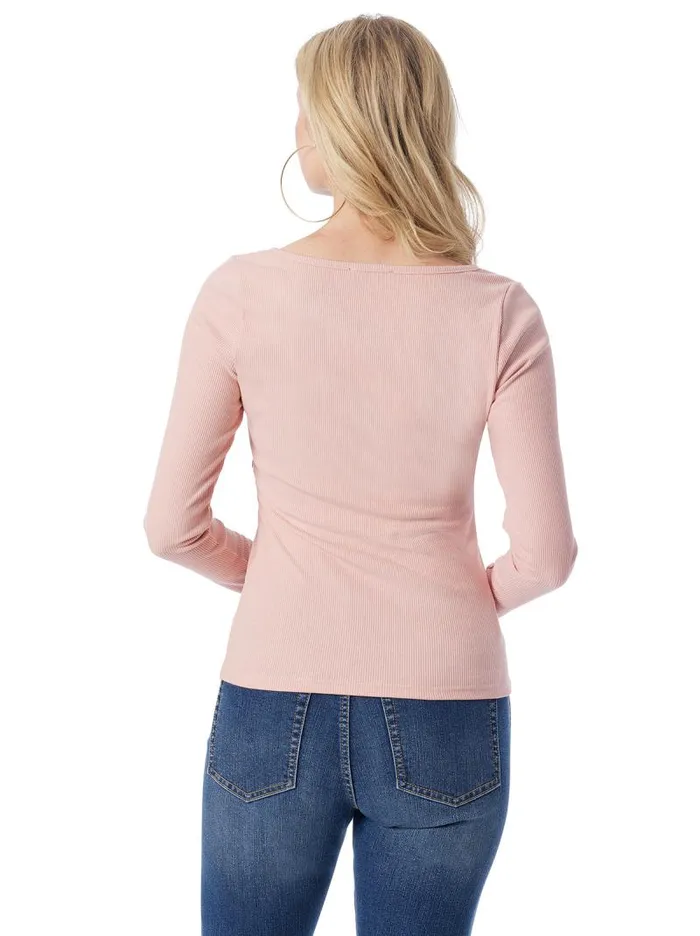 Women Jessica Simpson Tops and Tees Abbey Sweatheart Top In Silver Pink