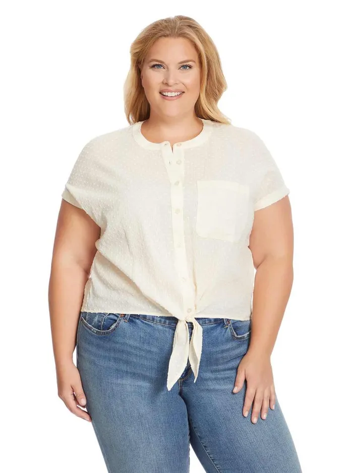 Women Jessica Simpson Tops and Tees Louelle Blouse In Parchment