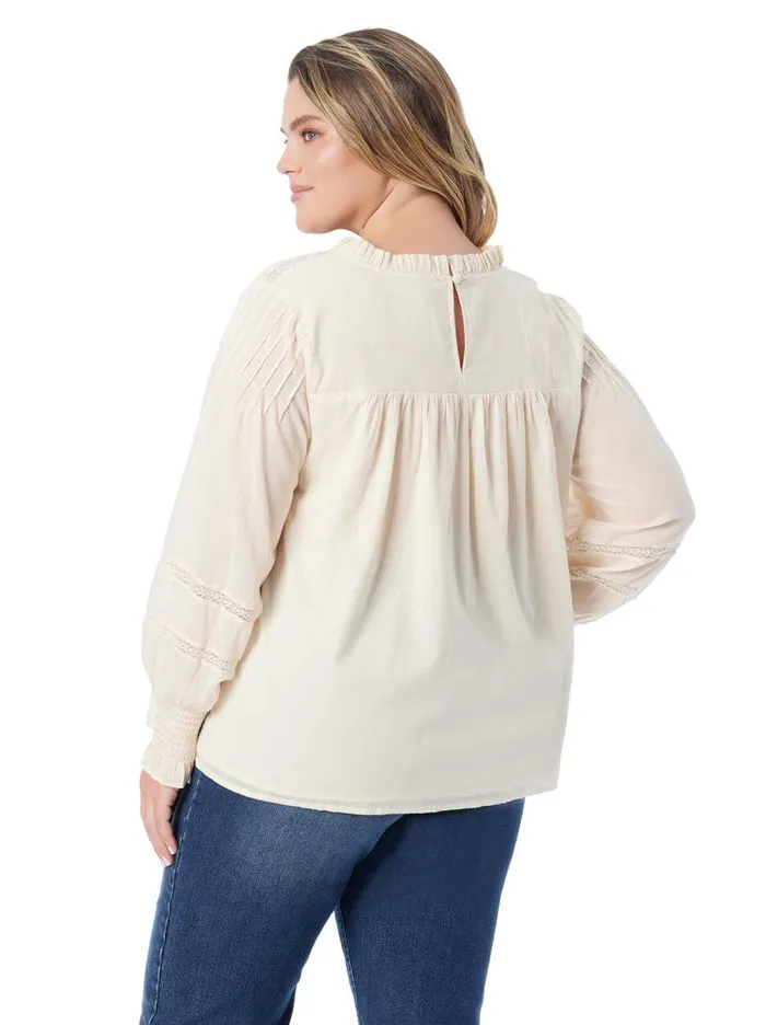 Women Jessica Simpson Tops and Tees Milla Ruffle Top In Parchment