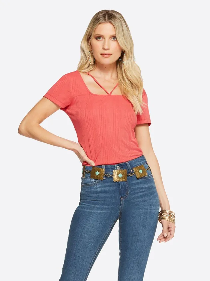 Women Jessica Simpson Tops and Tees Pippa Top In Baked Apple