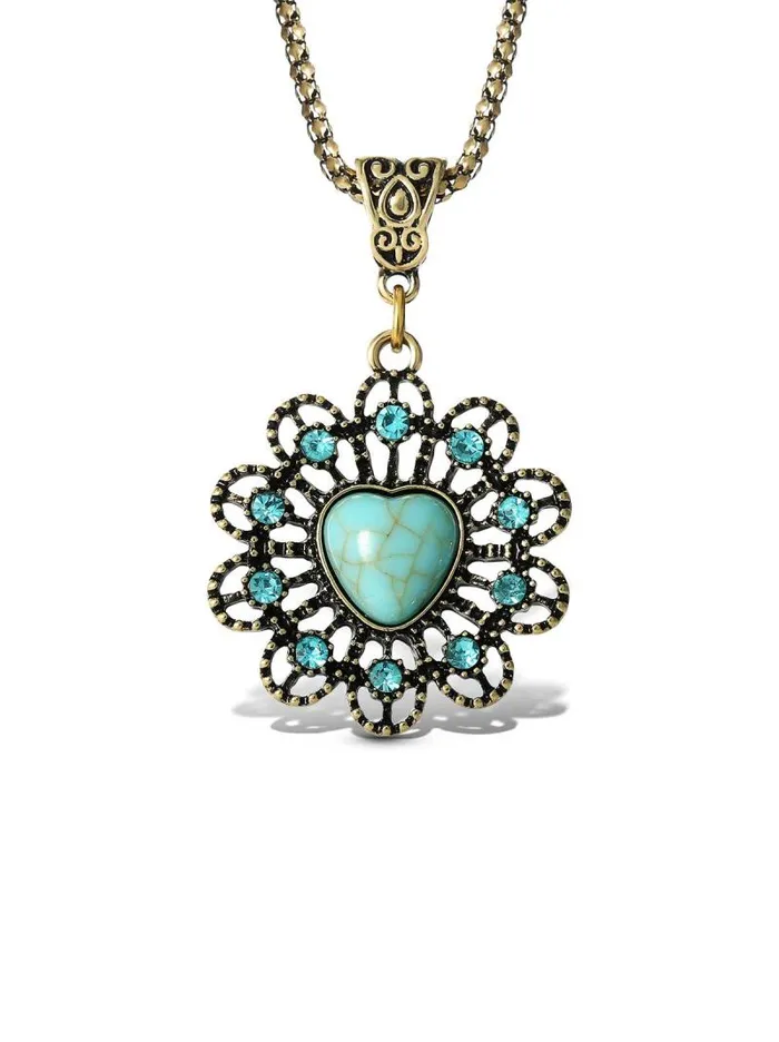 Women Jessica Simpson Turquoise Collection Turquoise Stone Ornate Necklace