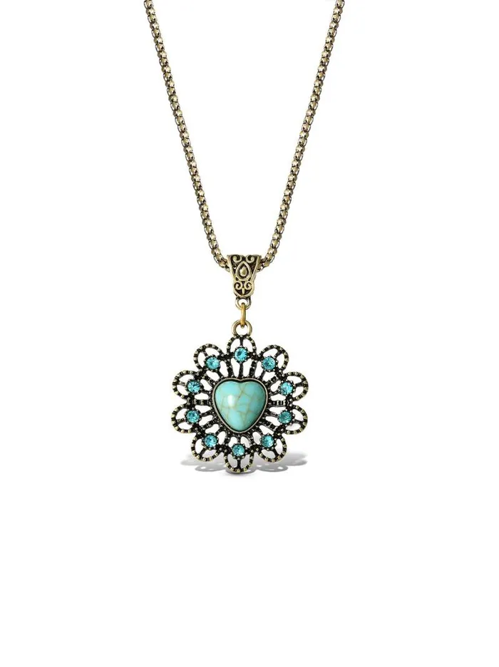 Women Jessica Simpson Turquoise Collection Turquoise Stone Ornate Necklace