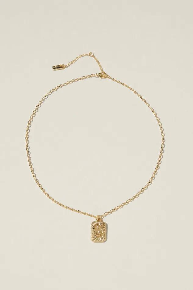 Women Jewelry Cotton On Pendant Necklace Gold Plated Celestial Tag