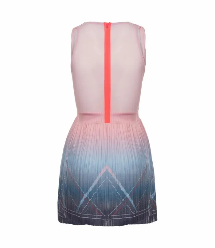 Women KSwiss Tennis and Pickleball DEEP V PLEATED DRESS Silverlake Blue