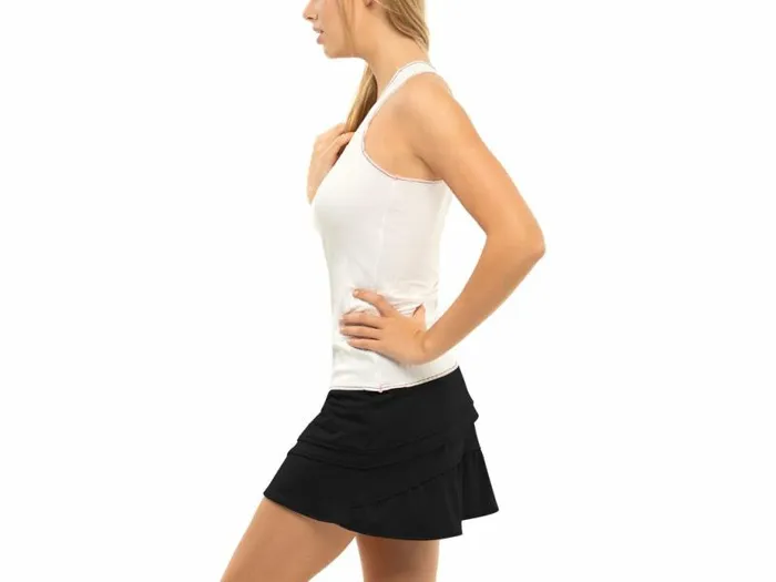 Women KSwiss Tennis and Pickleball PLEATED VNECK TANK LUCKY IN LOVE White