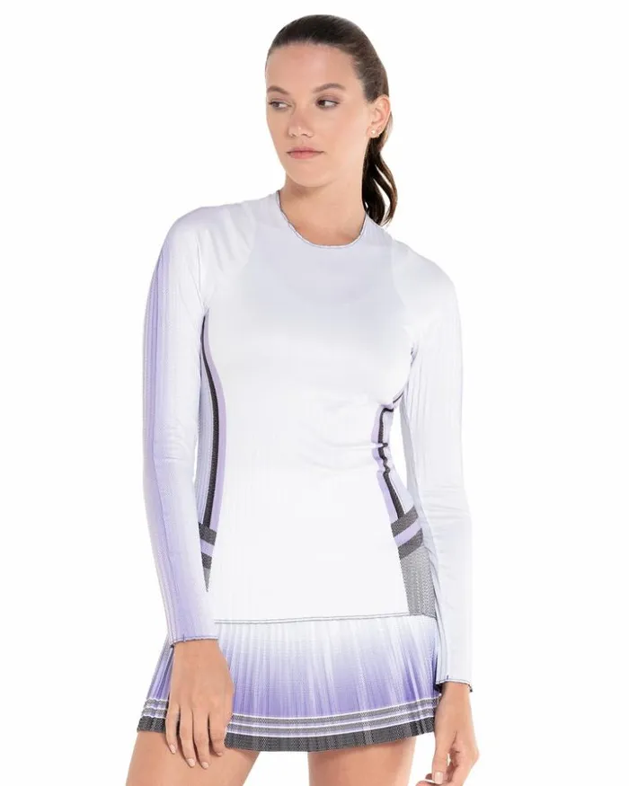 Women KSwiss Tennis PLEATED LS CREW LUCKY IN LOVE Paisley