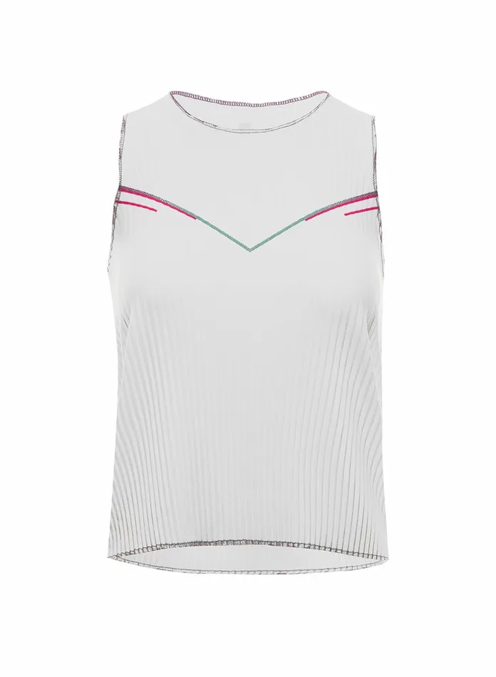 Women KSwiss Tennis SCULPT PLEATED TANK White Angel