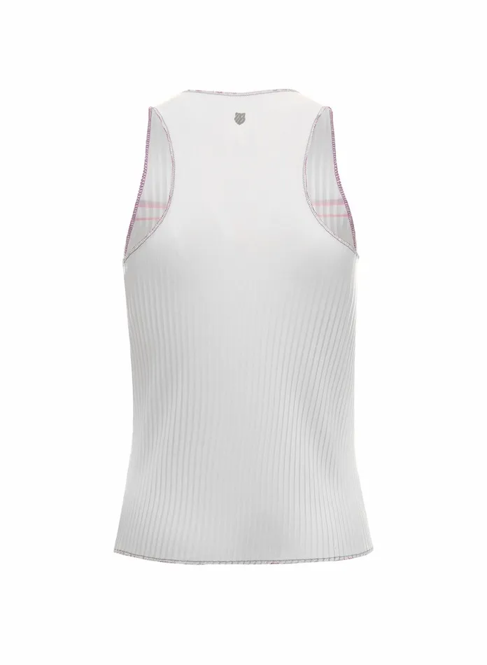 Women KSwiss Tennis SCULPT PLEATED TANK White Angel