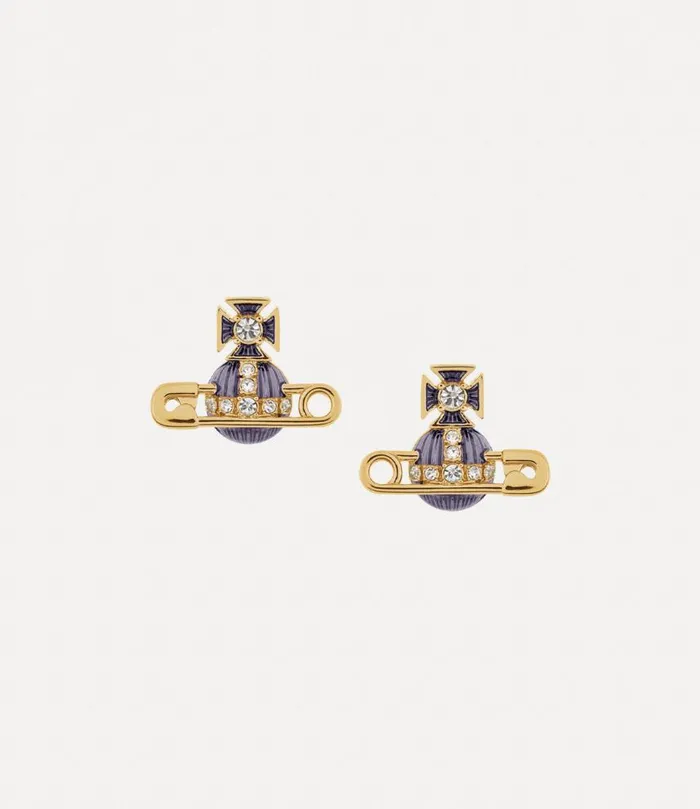 Women Kitty Earrings Goldcrystalcrystalviolettransparentenamel Vivienne Westwood Earrings Women Kitty Earrings Goldcrystalcrystalviolettransparentenamel Vivienne Westwood Earrings