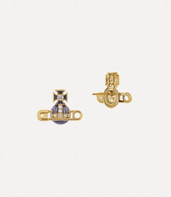 Women Kitty Earrings Goldcrystalcrystalviolettransparentenamel Vivienne Westwood Earrings Women Kitty Earrings Goldcrystalcrystalviolettransparentenamel Vivienne Westwood Earrings