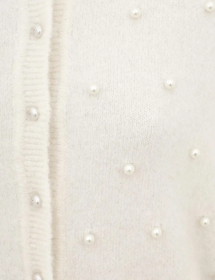 Women Knitwear Zimmermann Crush Beaded Cardigan Ivorypearl