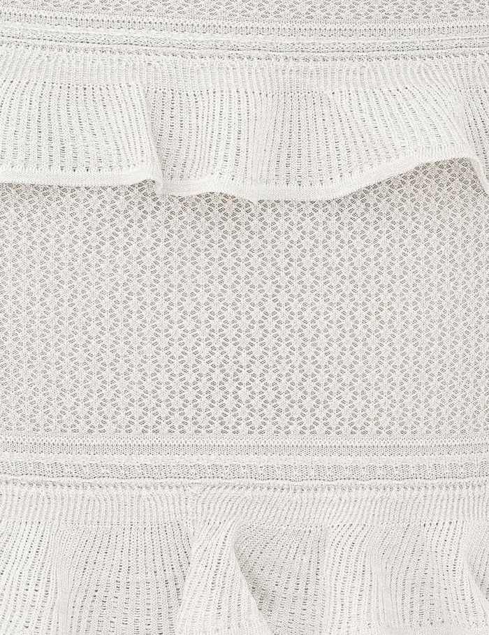 Women Knitwear Zimmermann Crush Frilled VNeck Midi Silver