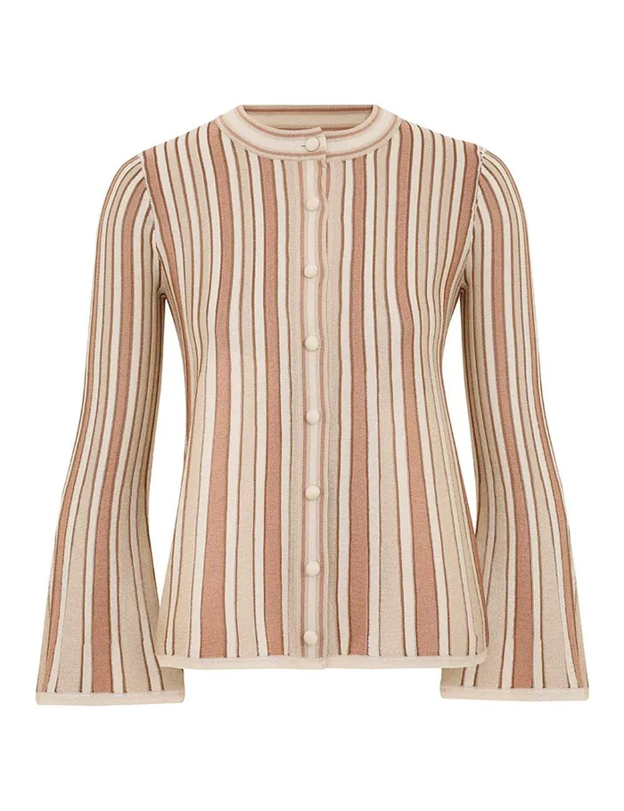 Women Knitwear Zimmermann Crush Metallic Stripe Cardigan Multi