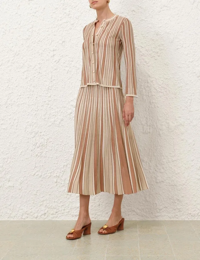 Women Knitwear Zimmermann Crush Metallic Stripe Cardigan Multi