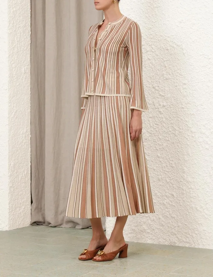 Women Knitwear Zimmermann Crush Metallic Stripe Cardigan Multi