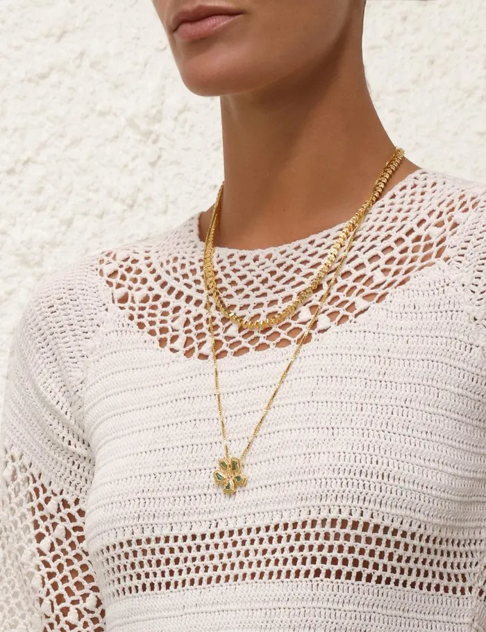 Women Knitwear Zimmermann Ottie Crochet Top Ivory