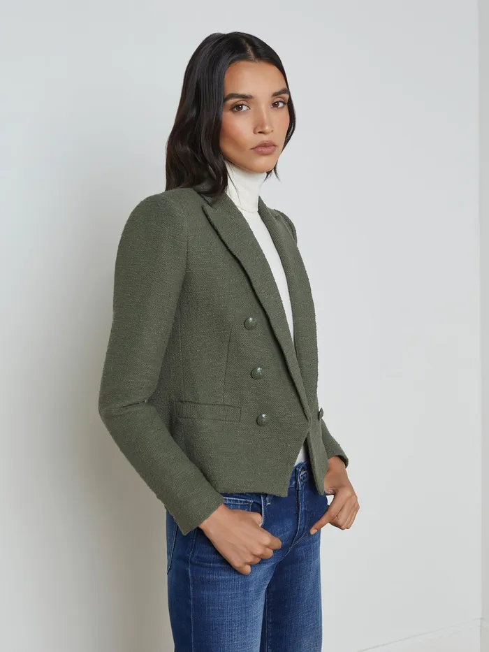 Women L039Agence Blazers and Jackets New Brooke OpenFront Blazer Beetle Women L039Agence Blazers and Jackets New Brooke OpenFront Blazer Beetle