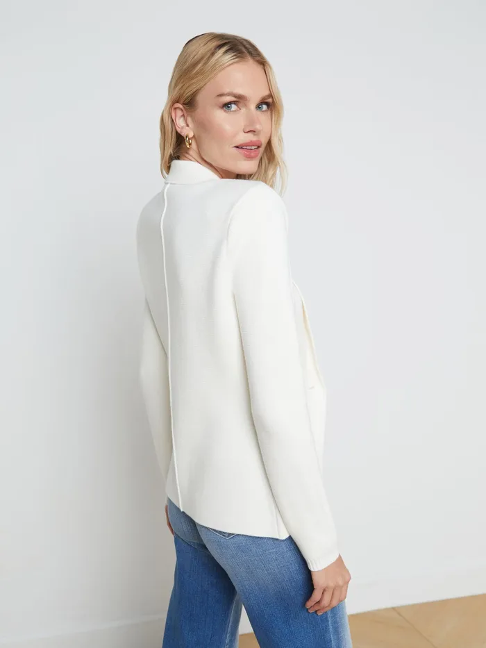 Women L039Agence Blazers and Jackets New Lacey Knit Blazer Ivoryivory Women L039Agence Blazers and Jackets New Lacey Knit Blazer Ivoryivory