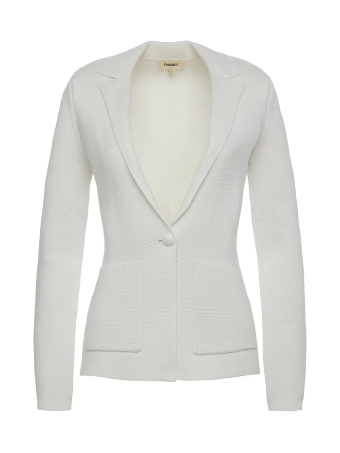 Women L039Agence Blazers and Jackets New Lacey Knit Blazer Ivoryivory Women L039Agence Blazers and Jackets New Lacey Knit Blazer Ivoryivory