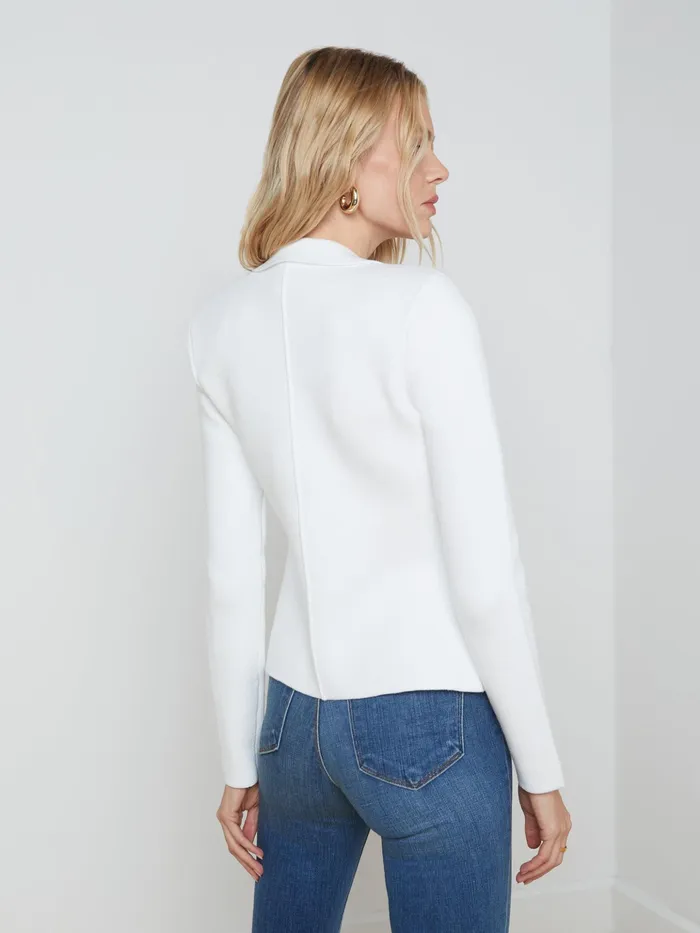 Women L039Agence Blazers and Jackets New Sofia Knit Blazer White