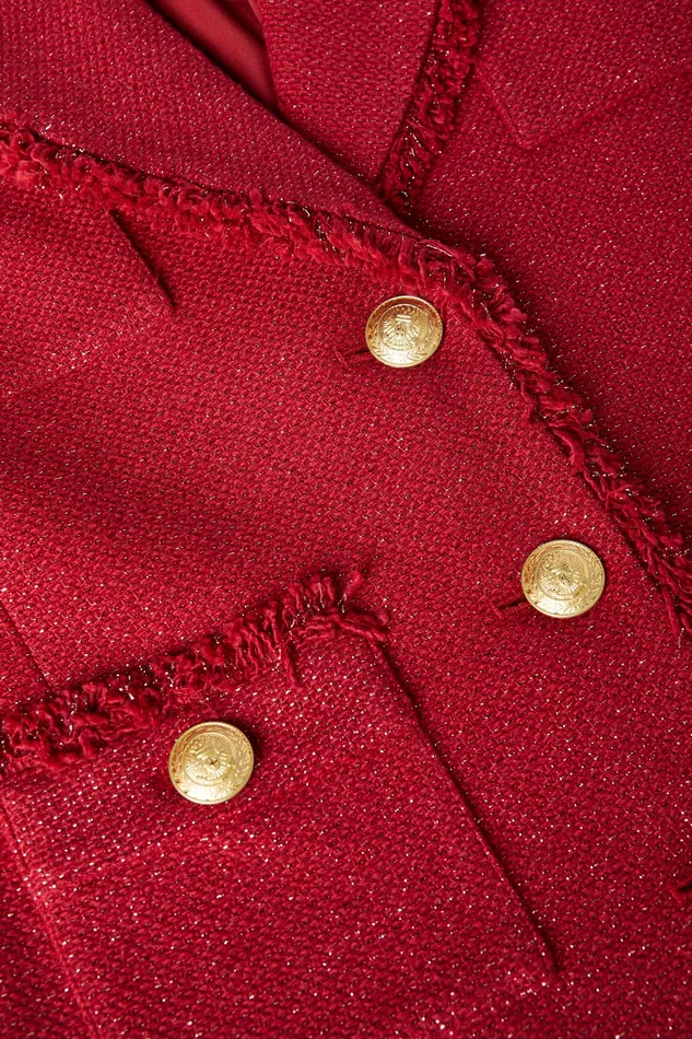 Women L039Agence Blazers and Jackets New Sylvia Collared Jacket Garnet Redcopper Women L039Agence Blazers and Jackets New Sylvia Collared Jacket Garnet Redcopper