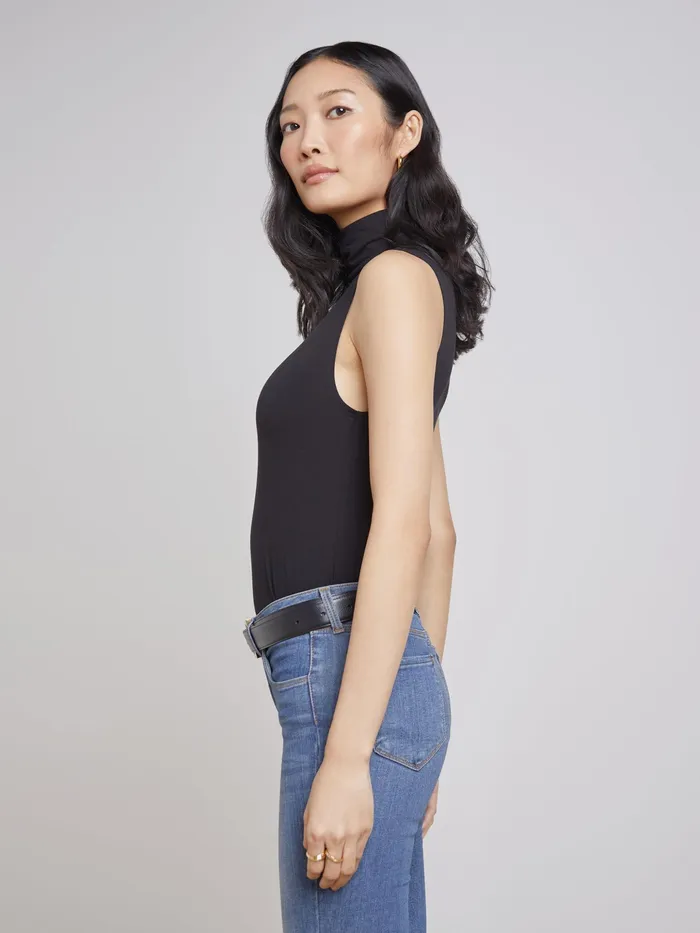Women L039Agence Blouses and Tops Ceci Sleeveless Turtleneck Black Women L039Agence Blouses and Tops Ceci Sleeveless Turtleneck Black