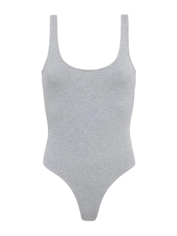 Women L039Agence Camisoles and Tanks Nica Scoopneck Bodysuit Heather Grey Women L039Agence Camisoles and Tanks Nica Scoopneck Bodysuit Heather Grey
