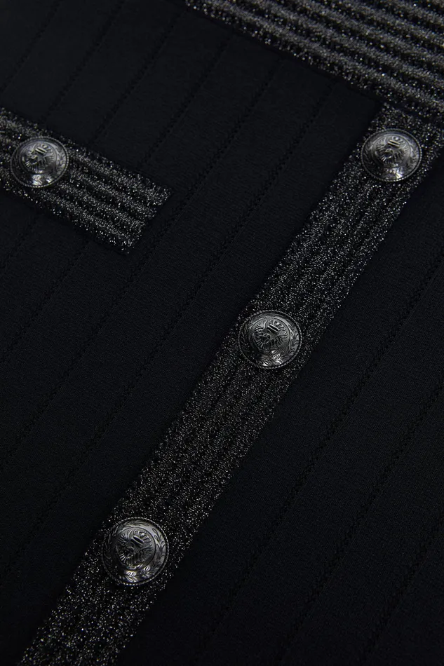 Women L039Agence Dresses and Jumpsuits Anissa ButtonFront Dress Blackgunmetal Lurex Women L039Agence Dresses and Jumpsuits Anissa ButtonFront Dress Blackgunmetal Lurex