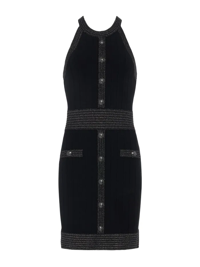 Women L039Agence Dresses and Jumpsuits Anissa ButtonFront Dress Blackgunmetal Lurex Women L039Agence Dresses and Jumpsuits Anissa ButtonFront Dress Blackgunmetal Lurex