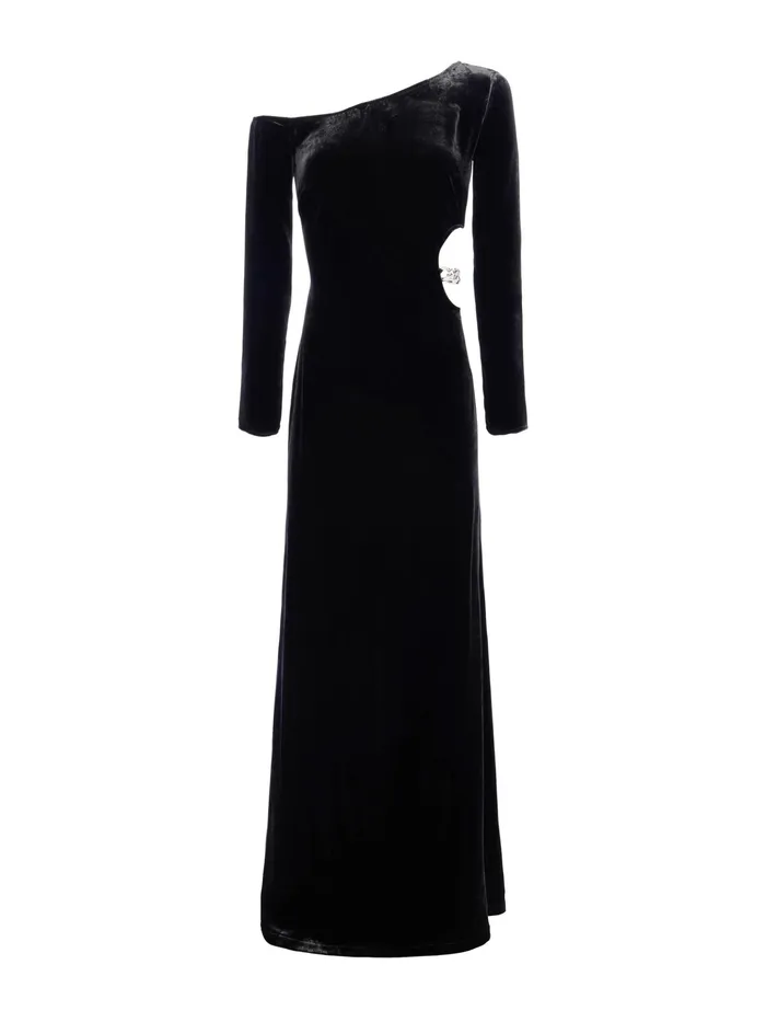 Women L039Agence Dresses and Jumpsuits Seren Velvet Cutout Dress Black Women L039Agence Dresses and Jumpsuits Seren Velvet Cutout Dress Black