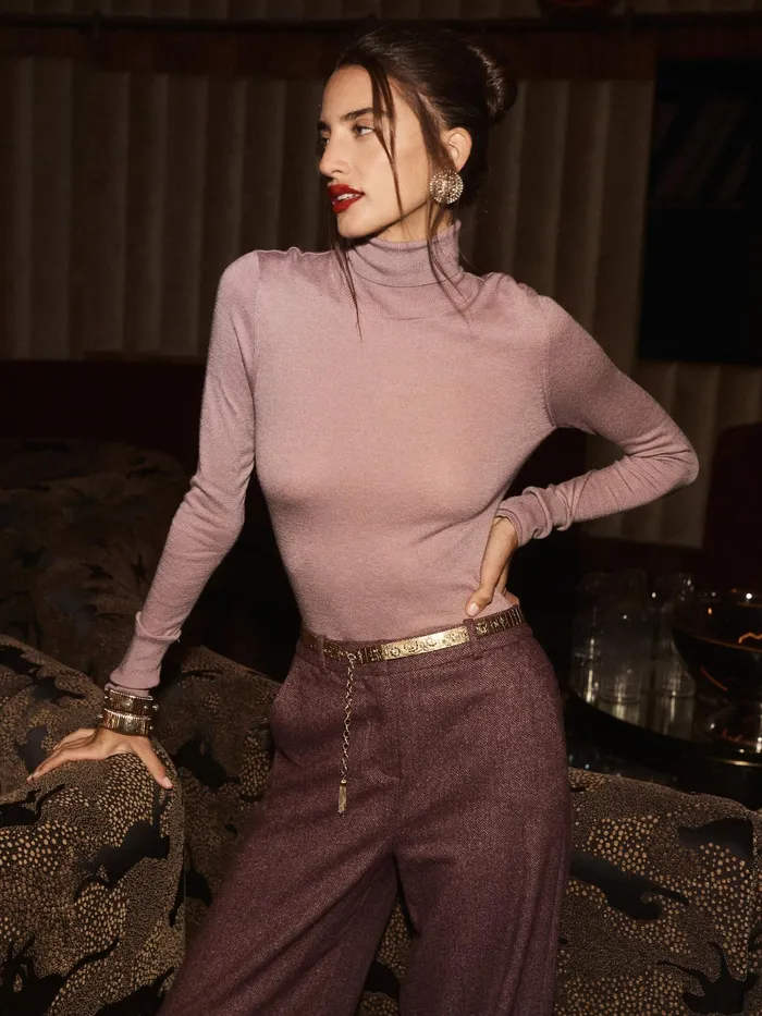 Women L039Agence Knitwear Flora Turtleneck Wisteriagold Women L039Agence Knitwear Flora Turtleneck Wisteriagold