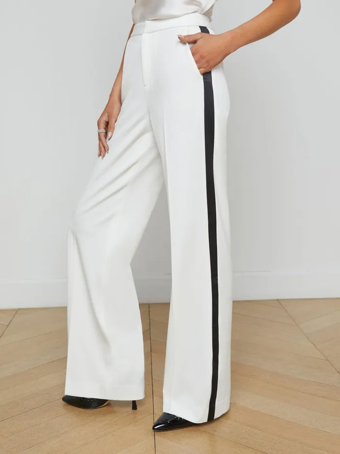 Women L039Agence Pants Livvy StraightLeg Trouser Whiteblack Women L039Agence Pants Livvy StraightLeg Trouser Whiteblack