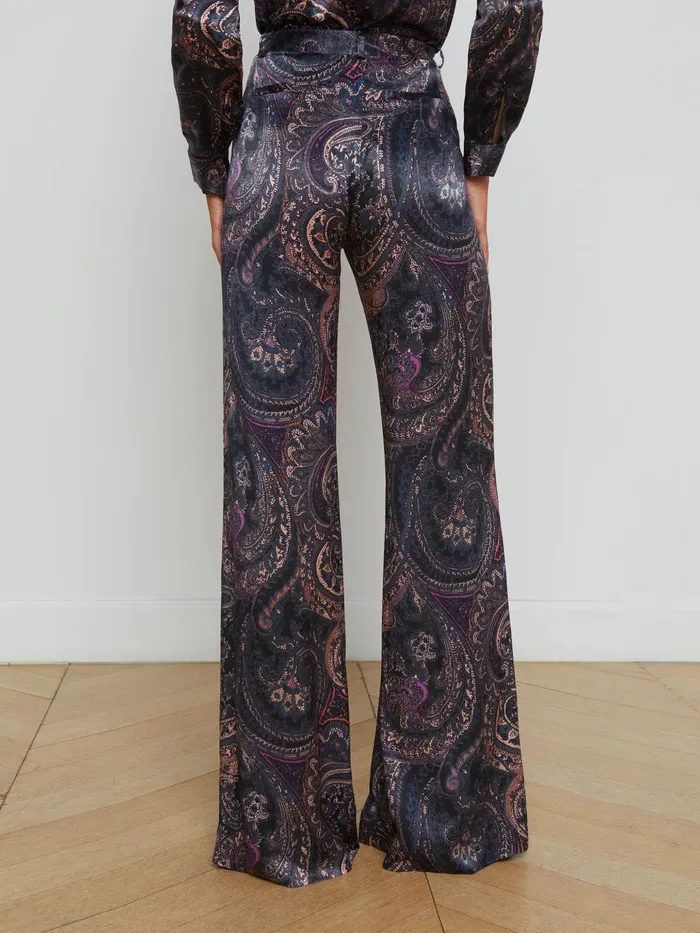 Women L039Agence Pants Pilar WideLeg Pant Plum Multi Boute Paisley Women L039Agence Pants Pilar WideLeg Pant Plum Multi Boute Paisley